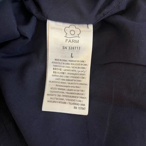 NWOT Farm Rio unisex Blue Pineapple Ikat Blazer Size L 100% Cotton - Picture 7 of 16